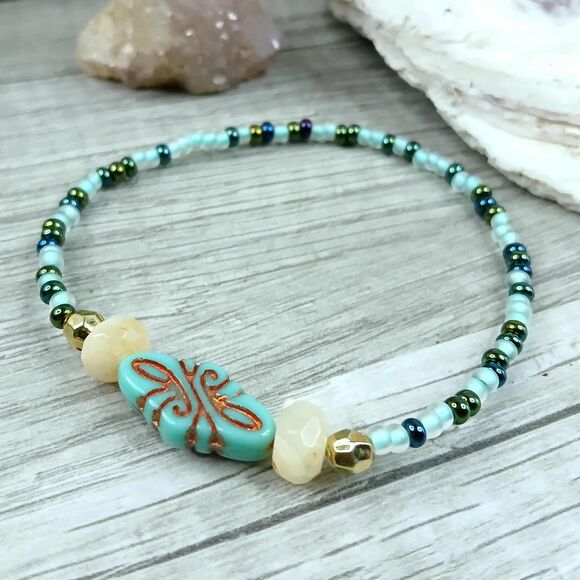 5 Pc Mix & Match Stretch Bracelet Set, Boho Chic, Statement Jewelry - Picture 8 of 8